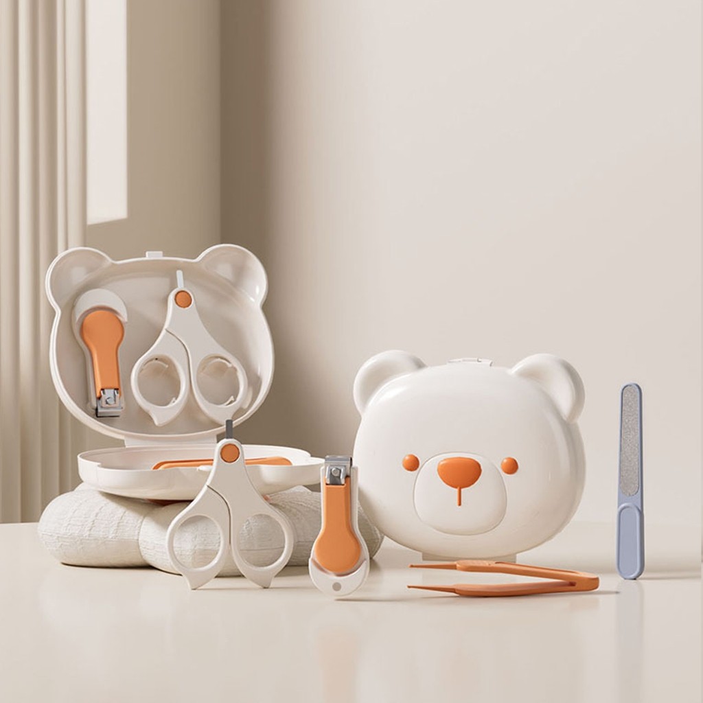 Set Gunting Kuku Bayi Baby Nail Clipper 4 in 1 Model Bear Gunting Capit Kuku