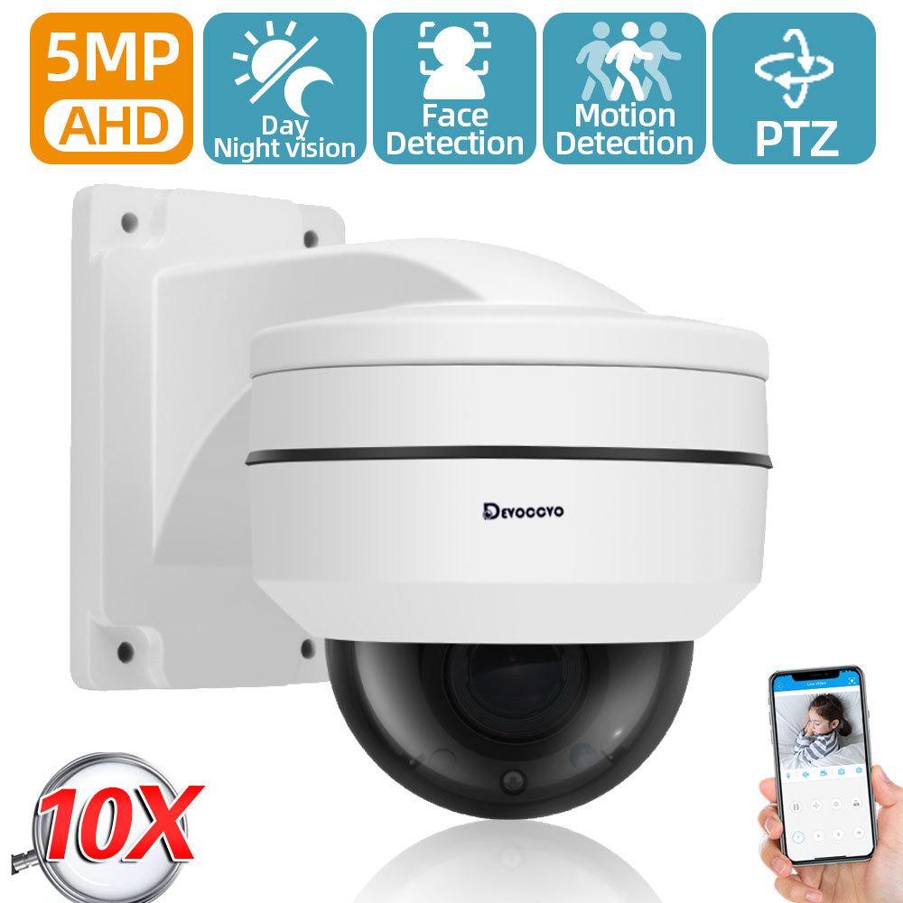 5MP CCTV AHD PTZ Dome Security Camera 10X Zoom Outdoor Waterproof Face Detection Analog Surveillance