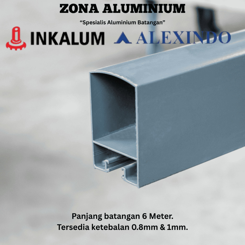 INKALUM ALEXINDO Aluminium Batangan 2002 Tiang Polos untuk Swing Door