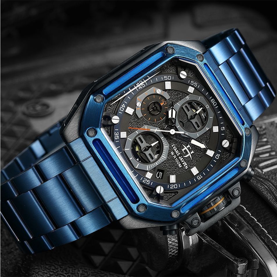 JAM TANGAN PRIA 9558 ST EVANS JAYDEN ORIGINAL CHRONO WATER RESIST GARANSI 1 THN