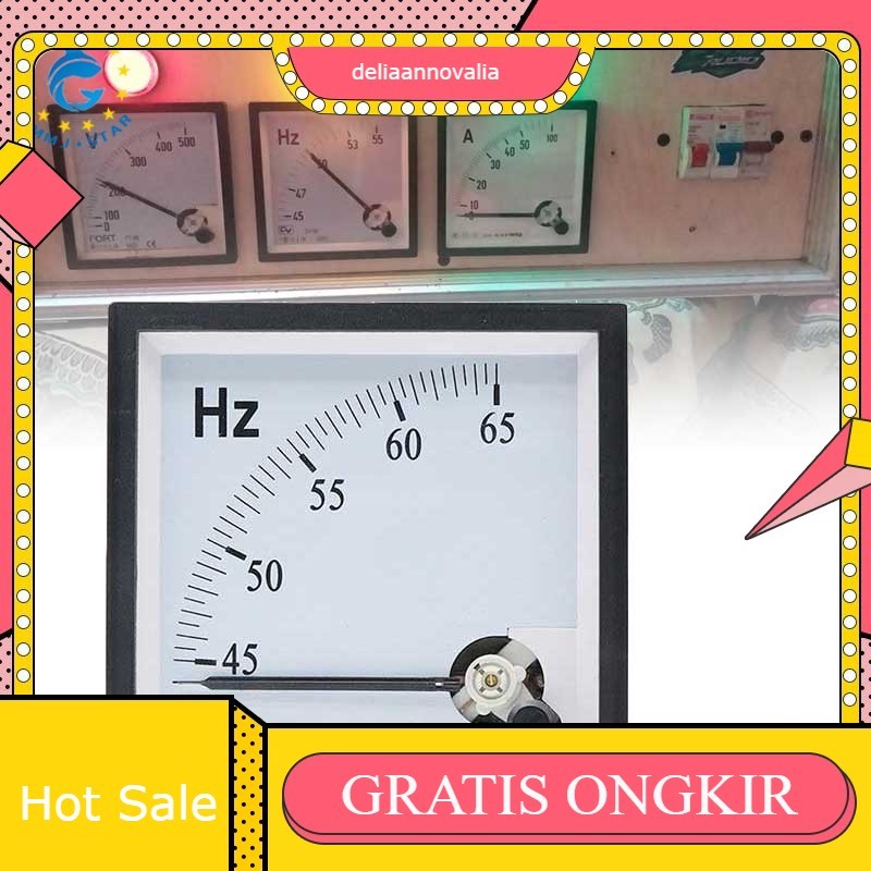 Frequency Meter Analog 45-65Hz-Hz Meter Panel 72x72 Untuk Industri Listrik Dan Pengukuran Frekuensi
