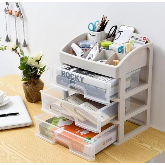 Rak Kosmetik Multifungsi 3 Laci Susun/Tempat Kosmetik/Kotak Kosmetik