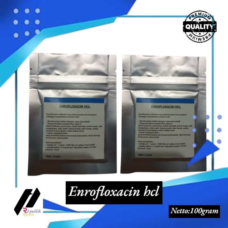 Enrofloxacin hcl 10 gram / antibiotik ikan / enro / enrofloxacin / obat ikan / inroflox / inroflok