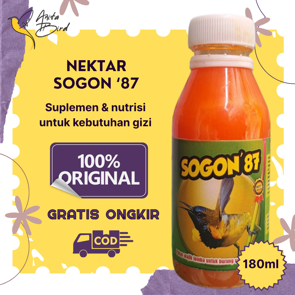 Sogon 87 180ml Nektar Sogon Kolibri Pleci Cepat Gacor Pakan Buah Tanpa Pengawet Super Lengkap