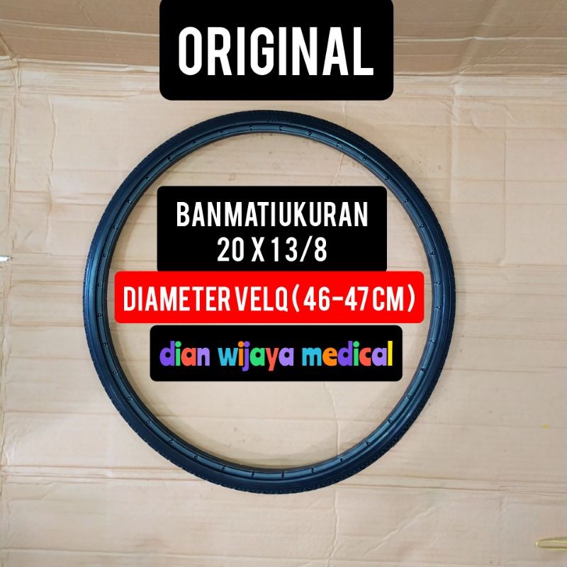 HRI - Ban mati Kursi roda 20 diameter 46 cm ban mati ukuran 20 ban kursi roda ukuran 20X1 3/8