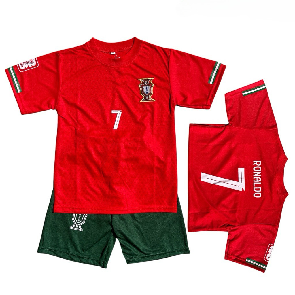 cod setelan baju bola anak Portugal Ronaldo / baju bola Ronaldo setelan anak murah