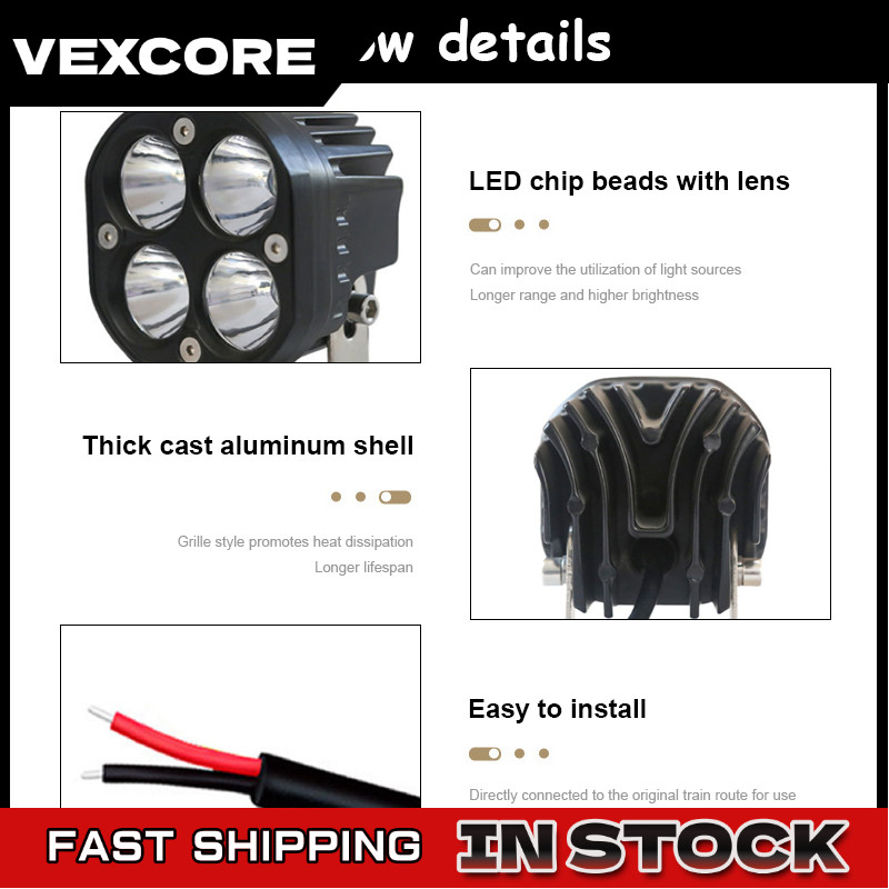 VEXCORE COD Sorot Laser Gun Led 40W Worklight Lampu Tembak 4 Titik Mata 40 Watt Motor Mobil Sorot 40