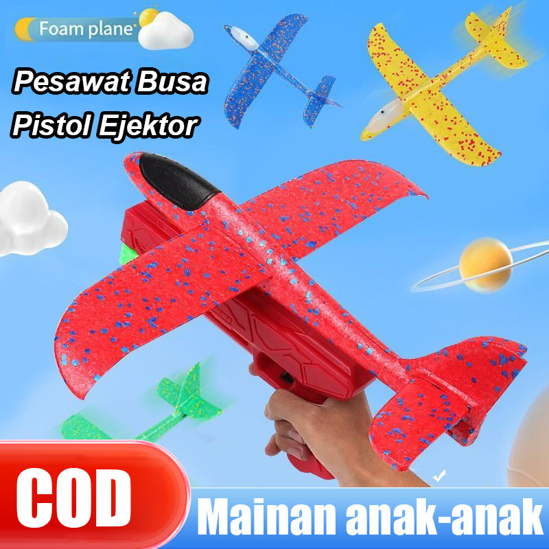 (OPP) Pistol mainan pesawat busa SNI Mainan Anak tembakan Pesawat Terbang ada lampu / Mainan Tembaka