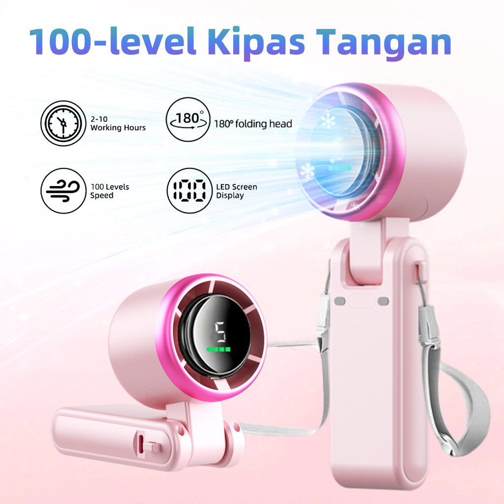 COD Kipas Angin Mini Portable kipas angin Portable USB Kipas  kecil Lipat 30000mAh – Layar LED Daya 