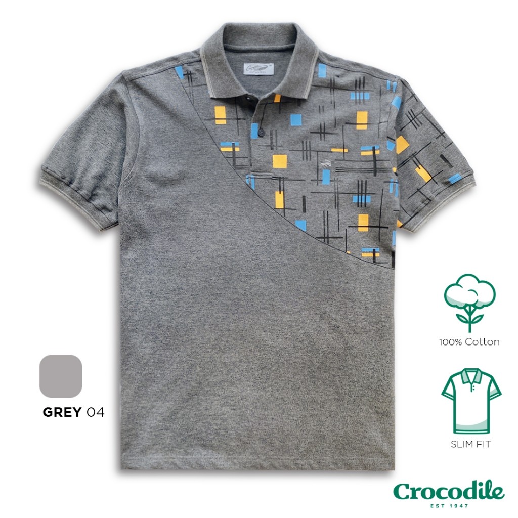 Crocodile BRIN 0083 - Baju Pria Men Polo Shirt - Slim Fit - Katun