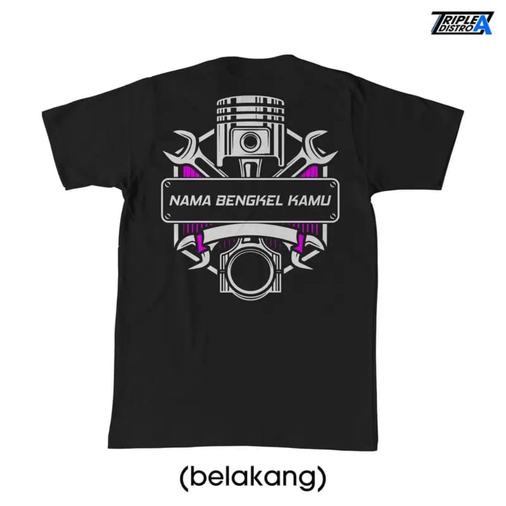 Kaos Custom Nama Bengkel Mekanik Montir / Baju T-shirt Distro Custom Bengkel Mekanik Montir / Pakaia