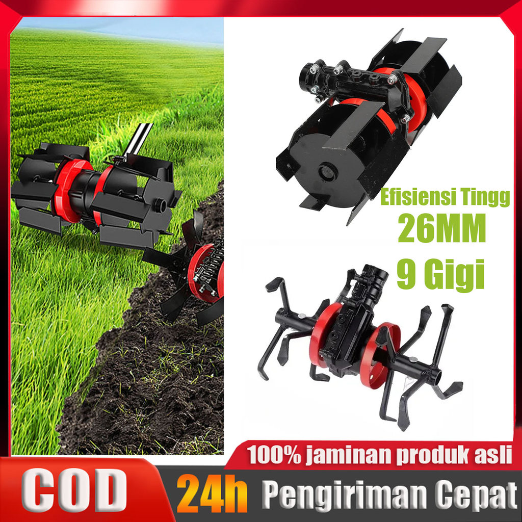 Alat Penggembur Tanah Mesin Potong Rumput Cakar Cangkul Lurus Sekop TILLING HEAD 26/9
