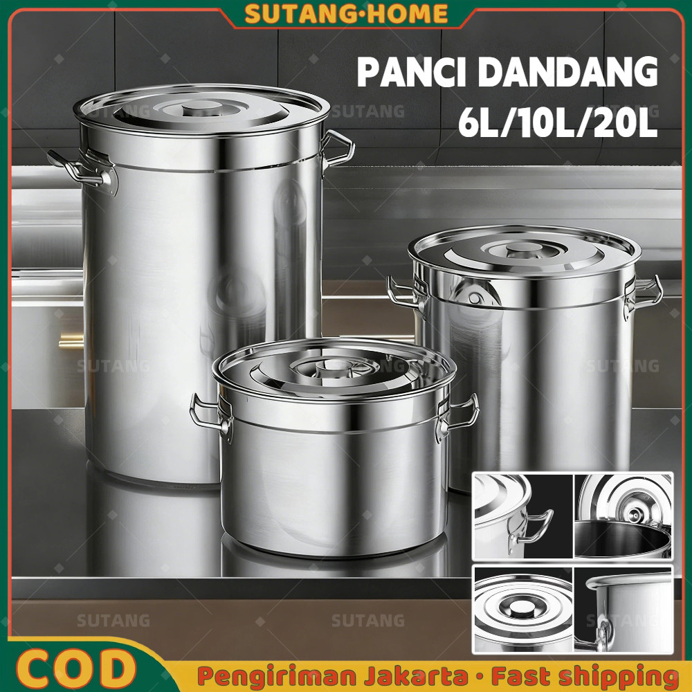SUTANG Panci Dandang Ember Stainless Steel Tebal Extra / Panci Dandang Stainless / Panci Besar Tahan