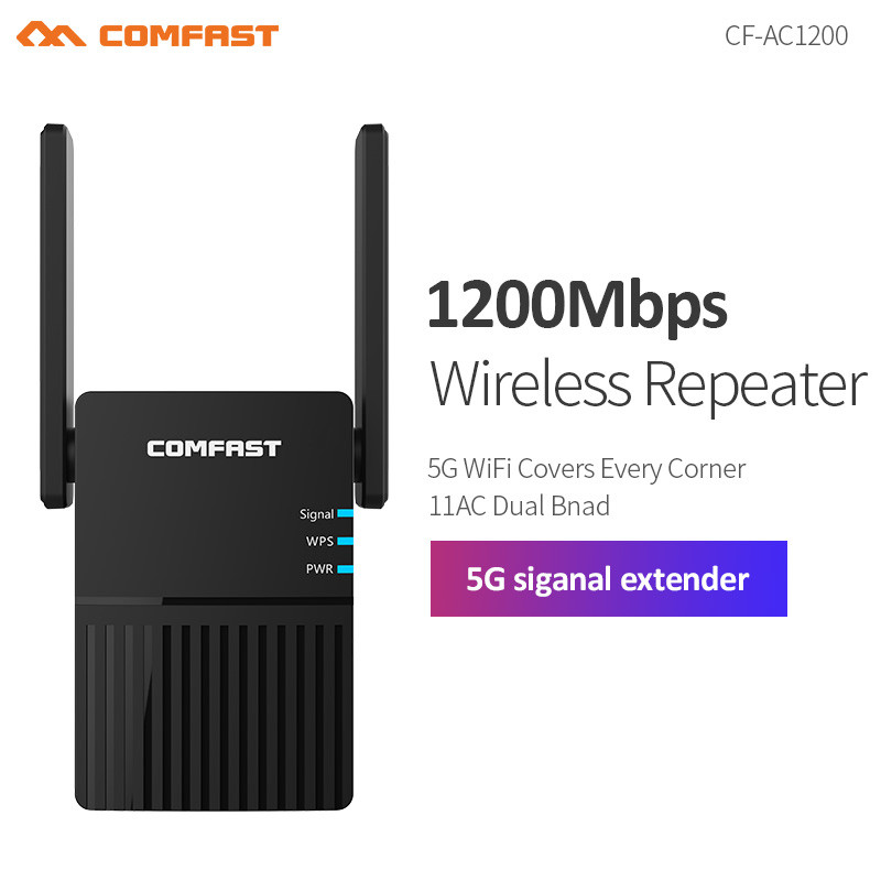 Comfast AC1200 Dual Band 2.4&5.8GhzWireless WiFi Repeater 1200Mbps Signal Booster WiFi Amplifier 802