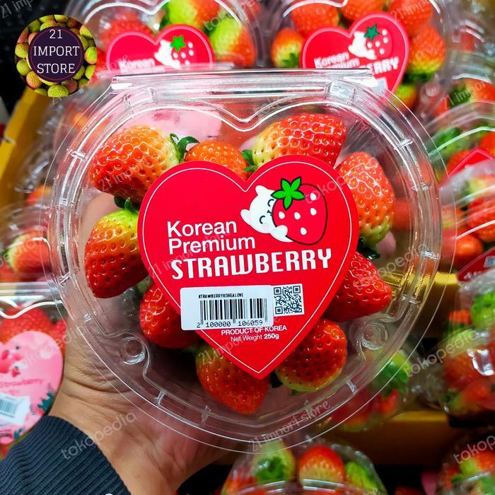 Strawberry Korea Love Premium | Buah Strawberry Korea 250 Gram | Pack