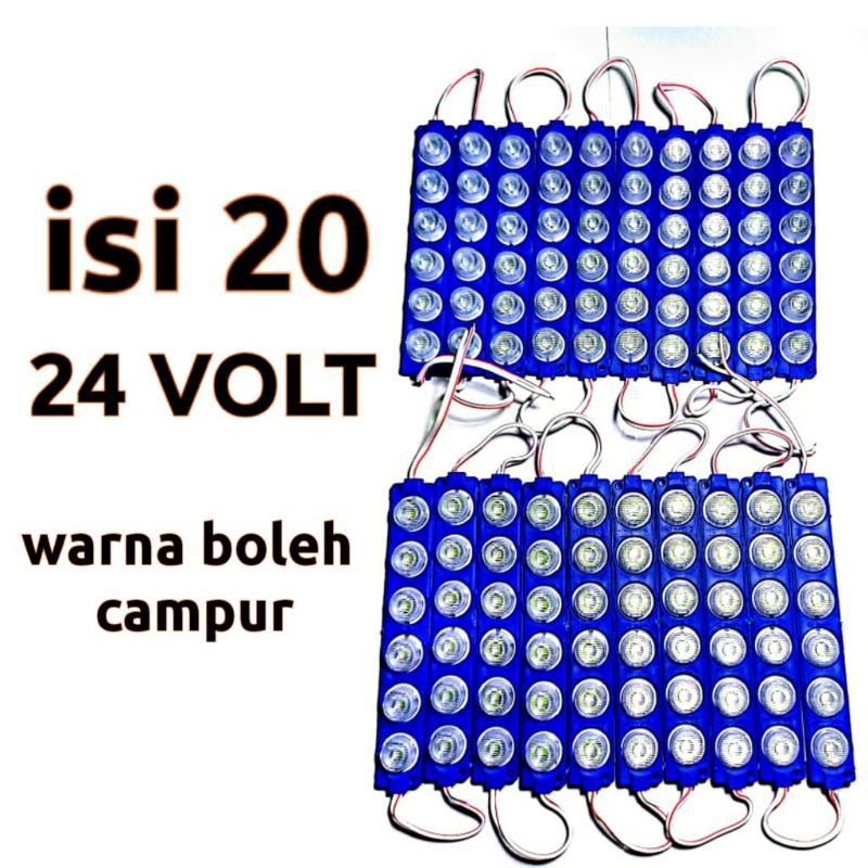 NGGESINGSHOP 20 pcs Lampu led 6 mata 24 volt led bak truk lampu kolong truk bus 24 volt