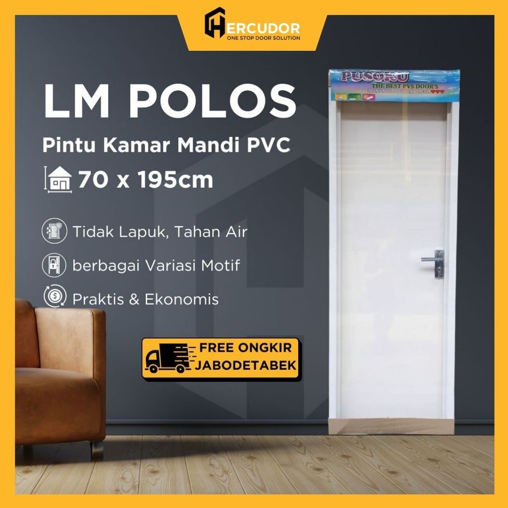 Pintu Kamar Mandi PVC TEBAL POLOS - LM ENGKOL