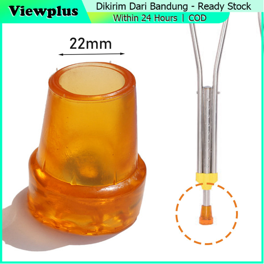 Karet Tongkat Kruk Bawah 2Pcs / Karet Tongkat Satu Kaki Karet Bawah Tongkat Lipat Premium Diameter L