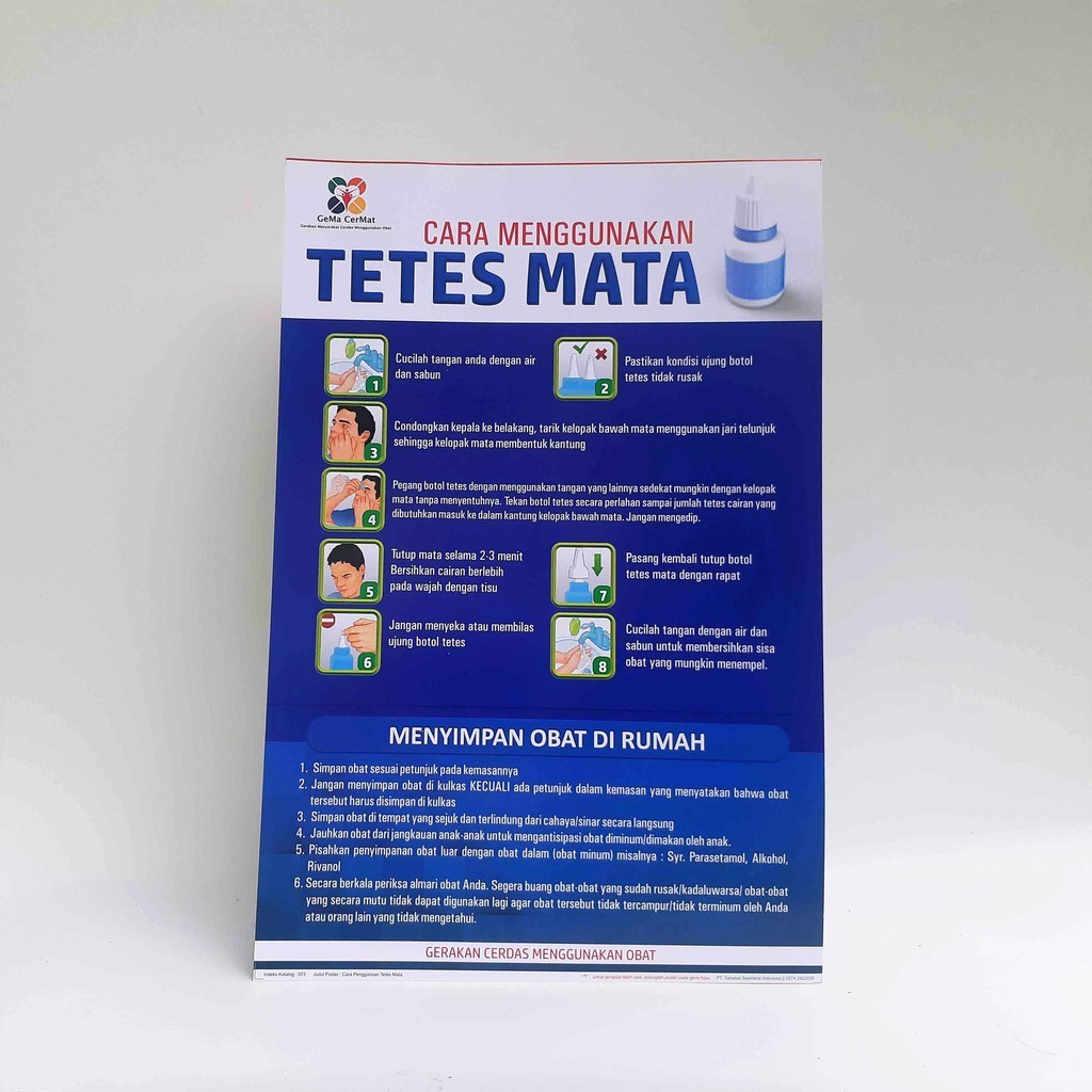 Poster PIO Cara Penggunaan Tetes Mata, Poster Farmasi Apotek