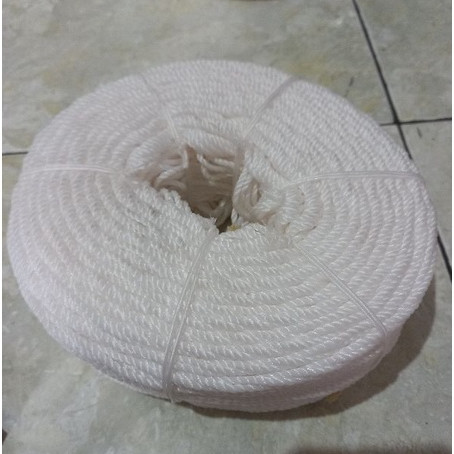 1 Roll Tali Tambang 3mm -+180 Meter Nilon Plastik Nylon Putih Kecil