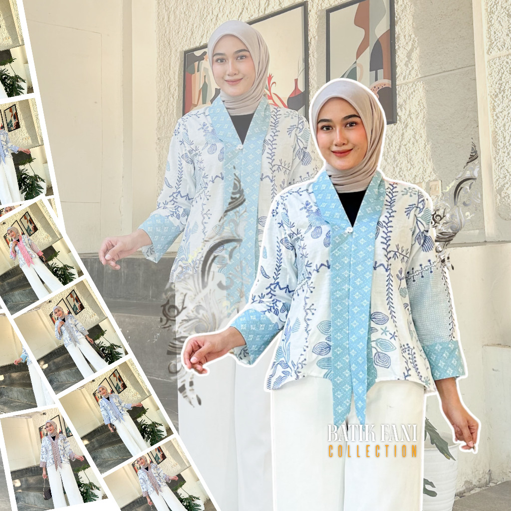 Xaviera Outer Batik Wanita / Cardigan Modern Istimewa 2025 Crop Kantor Atasan Blazer Formal Cassual 
