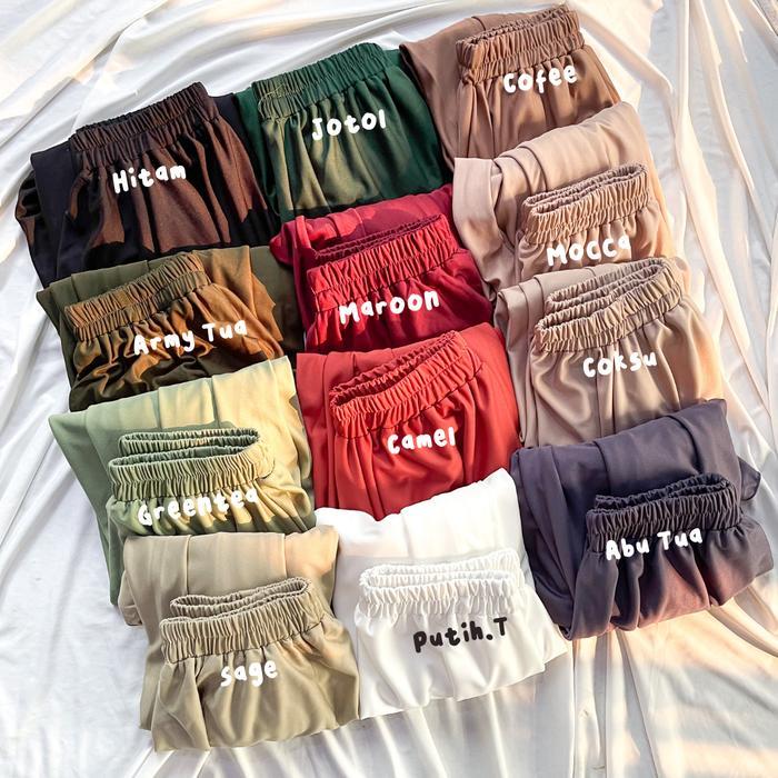 promo  -ROK POLOS PREMIUM HYGET GRADE A Karet Muslim nita Bahan Desa Panjang Hitam Katun outfit  mus