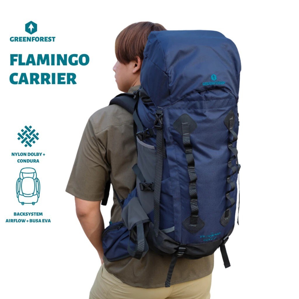 Greenforest Flamingo Tas Gunung Carrier 50 + 5L Free Raincover