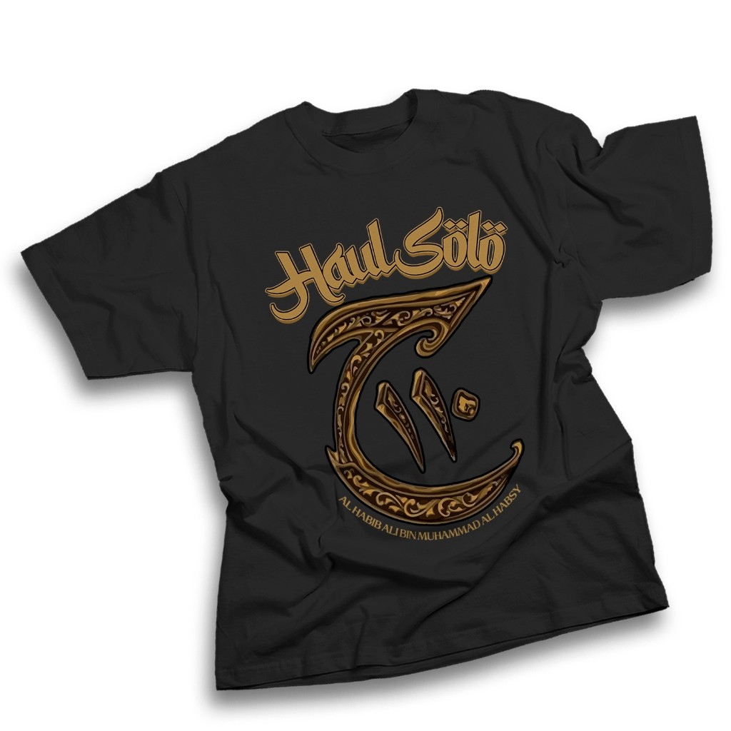 Kaos OLEH OLEH HAUL SOLO  Tshirt baju distro cotton combed 30s UNISEX KAOS SANTRI DAKWAH MUSLIM DARK