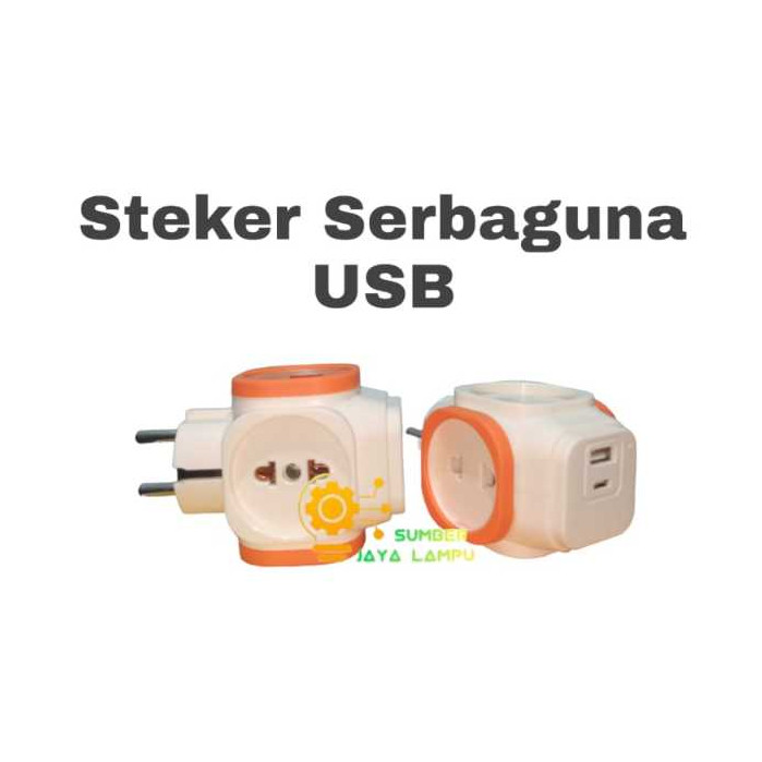 Steker T Arde Mini Serbaguna + USB BG-6814 Bright-G