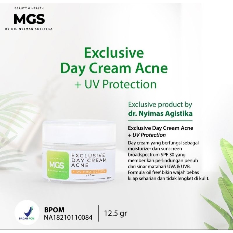 SUNSCREEN Day cream Acne SPF 30  UV Protection by MGS