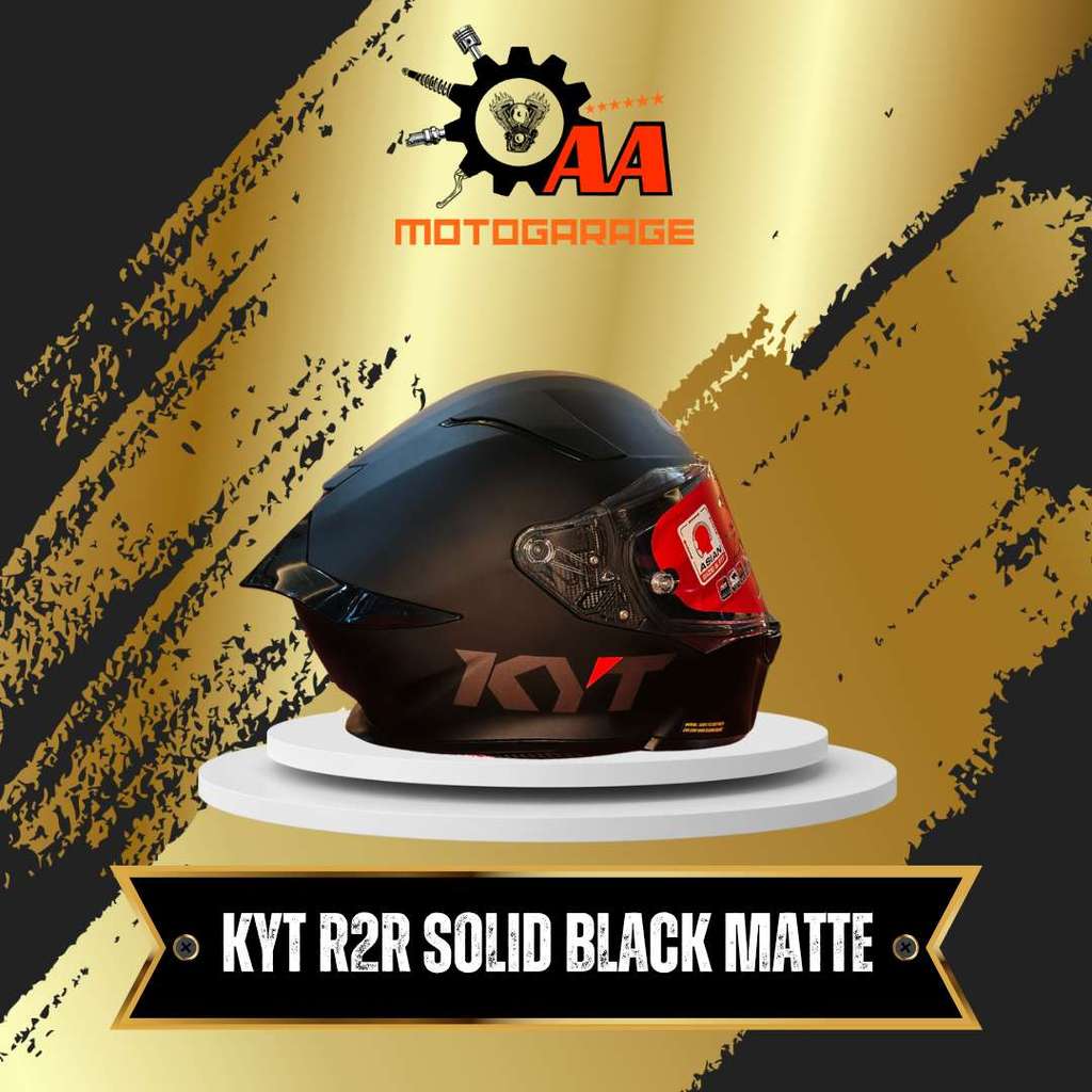 HELM FULL FACE KYT R2R SOLID BLACK MATTE