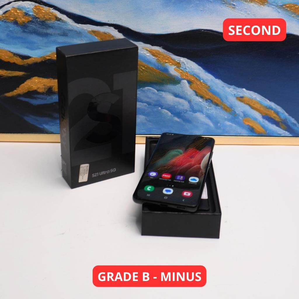 SAMSUNG S21 ULTRA 16/512 GB GRADE B - MINUS HP SECOND ORIGINAL SINAR MUTIARA CELL