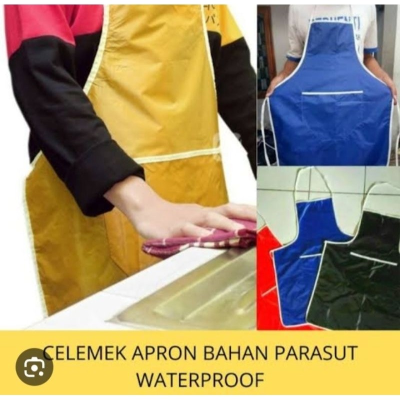 Celemek POLOS Apron Waterproof Bahan Parasut Anti Air untuk Memasak
