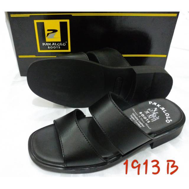 Sandal Pria Kulit Pakalolo 1913 Original Hitam Coklat Size 39-44