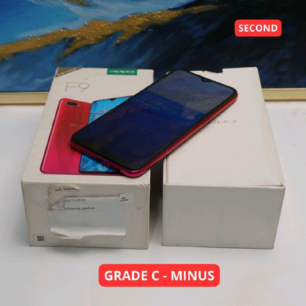 OPPO F9 6/64 GB GRADE C - MINUS HP SECOND ORIGINAL SINAR MUTIARA CELL