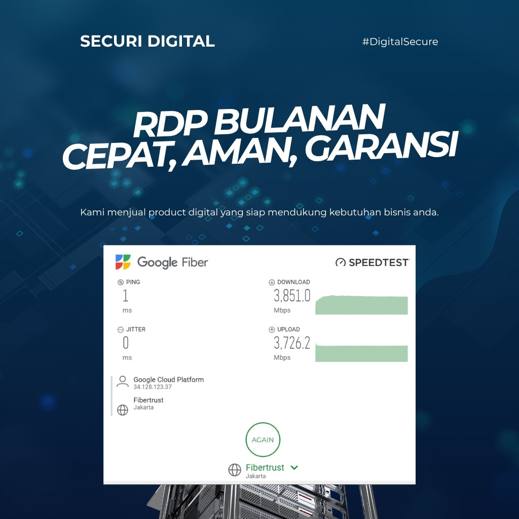 RDP Bulanan 4 - 8 CORE | RAM 16 - 64 GB | Garansi