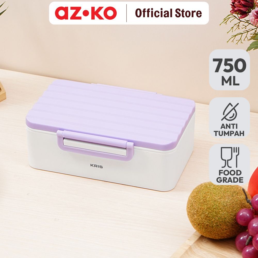 AZKO Kris 750 ml Ziga Kotak Makan - Ungu Lunch Box Food Grade Food Box Kotak Bekal Makan Wadah Makan