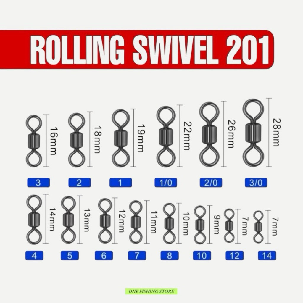 Kili kili Pancing Rolling Swivel 201 isi 1000pcs
