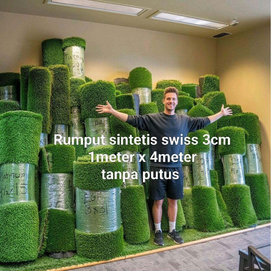 rumput sintetis tebal 3cm 1meter x 4meter rumput sintetis murah /rumput sintetis meteran /hiasan tam