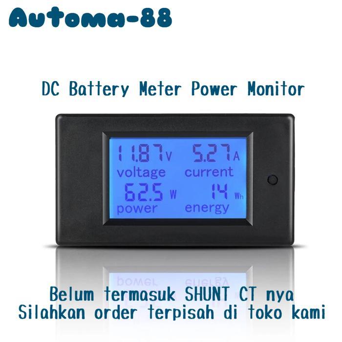 KWH DC Ammeter Watt Volt Meter Battery Solar tanpa Shunt CT