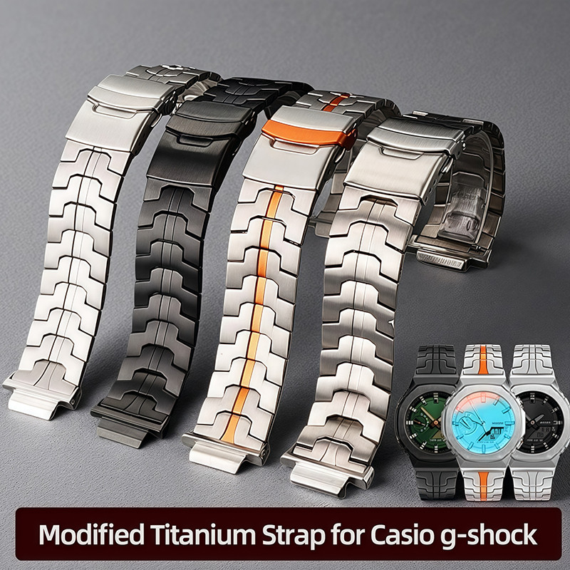 GA 2100 Mofied Titanium Strap for Casio g-shock GBM-2100 GM2100 Titanium Orange Band ga2100 gm2100 g