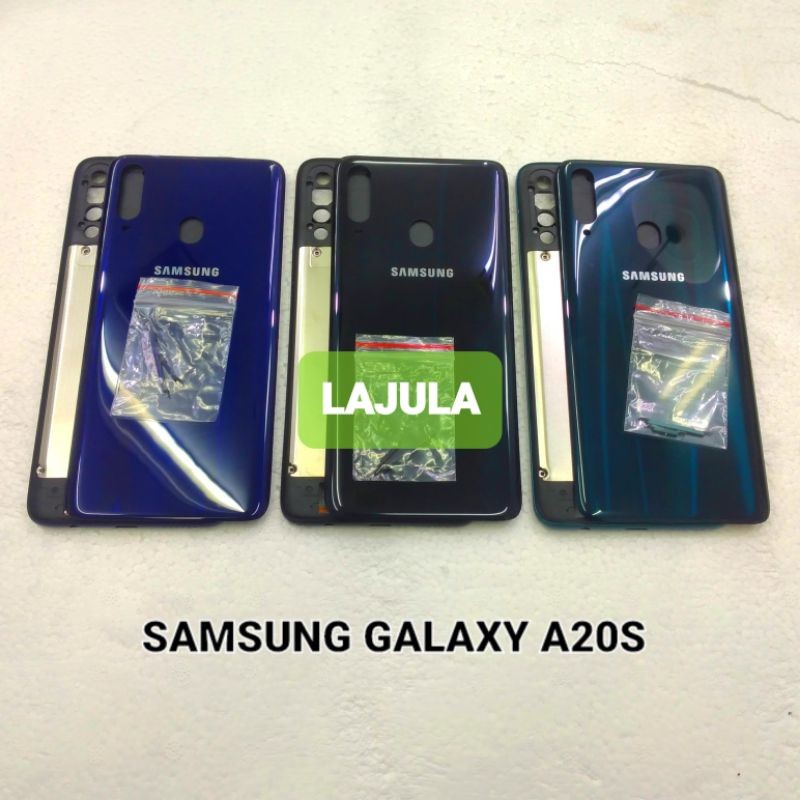 KESING HOUSING CASING SAMSUNG GALAXY A20S BEZEL + BACKDOOR ORIGINAL