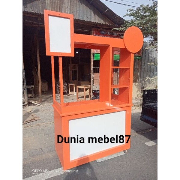booth kayu jati Belanda murah gerobak portabel modern gerobak jualan