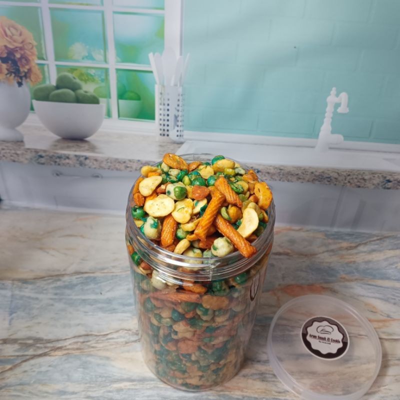 Kacang Koro campur / kacang mix toples besar 1000ml