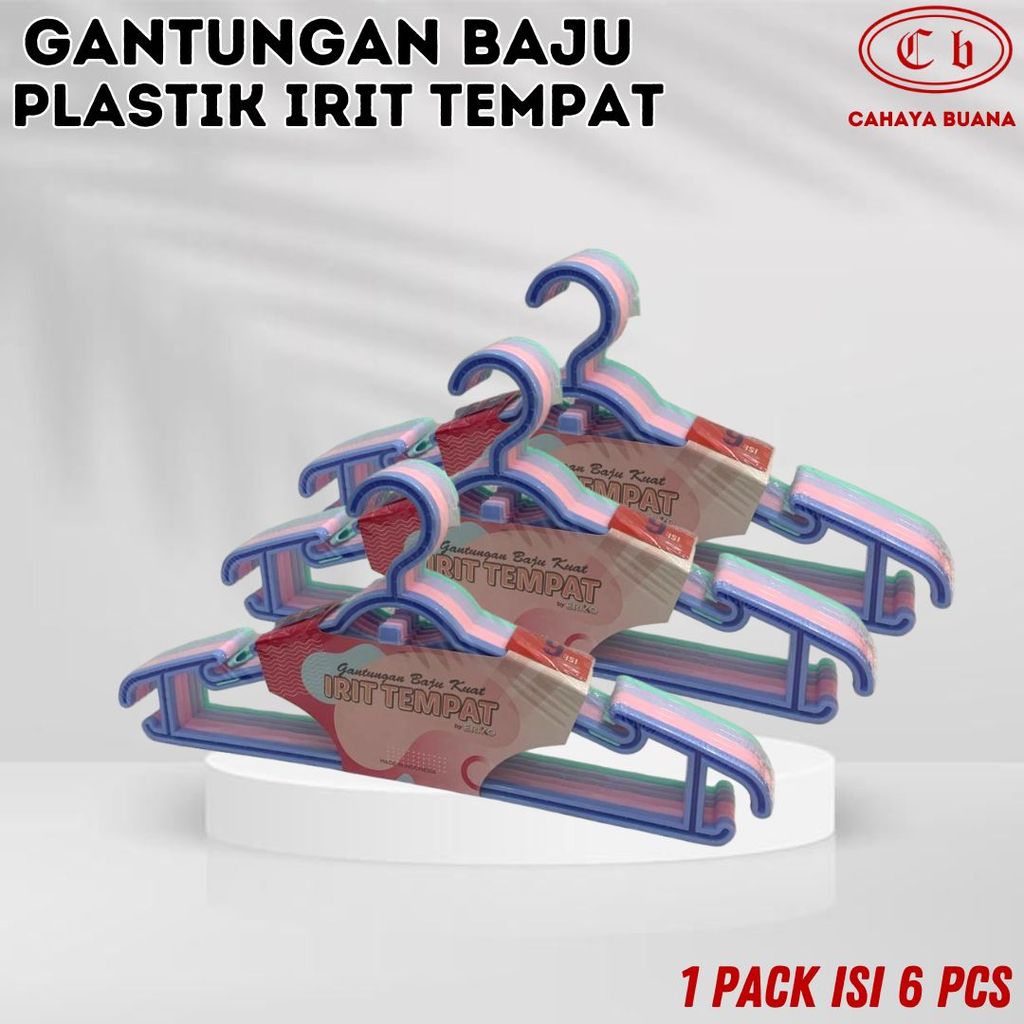 Gantungan Baju Plastik Eriko Isi 6 pcs Hangger Baju Pakaian Serbaguna