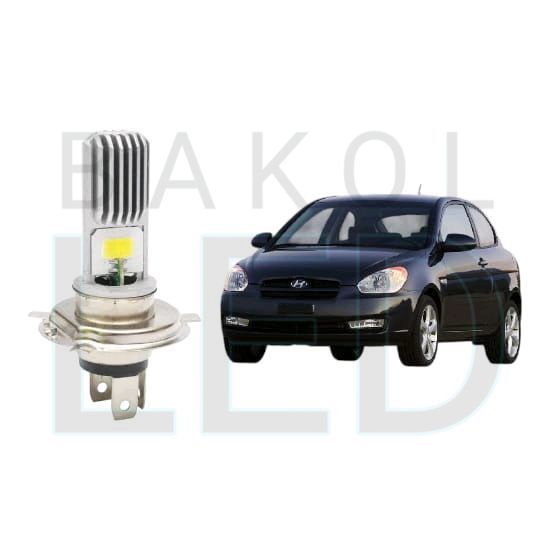 2pcs Lampu Utama LED H4 COB Mobil Hyundai Accent BL