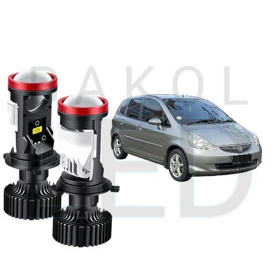 2pcs Lampu Utama LED H4 Projector High Power Mobil Honda Jazz GD3 2002 2008 BL