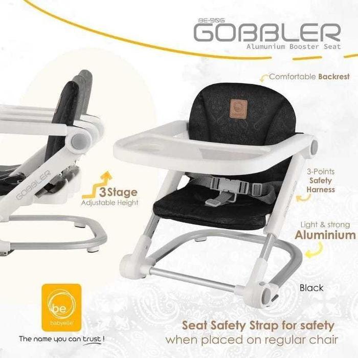 [Twinkle Star] Babyelle Kursi Meja Makan Bayi BE-906 Gobbler Foldable Booster Seat - GOBBLER 906-BLA