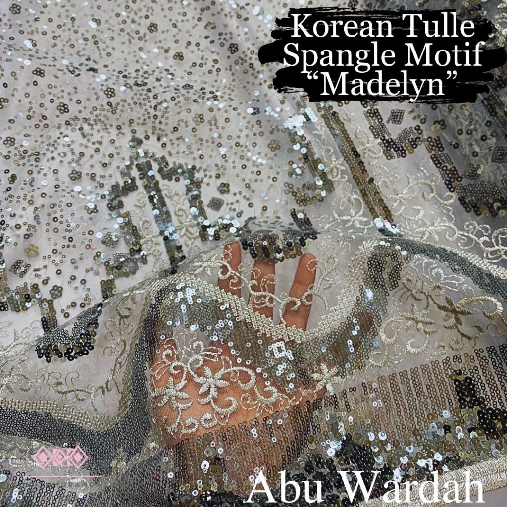 Kain Tille Brokat Korea Full Payet TEBAL Motif Madelyn NEW 2025 Bordir Full Super Premium Mewah