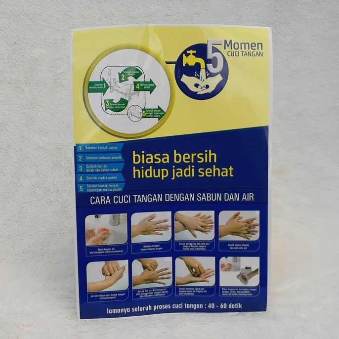 Stiker 5 Momen Cuci Tangan, Stiker Edukasi 5 Momen Penting Mencuci Tangan